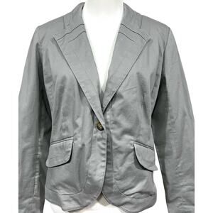 Proenza Schouler For Target Women’s Blazer Jacket Elbow Patches Gray Cotton Sz L